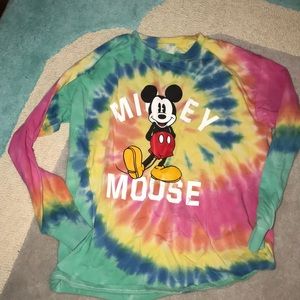 cute long sleeve tie die mickey mouse shirt